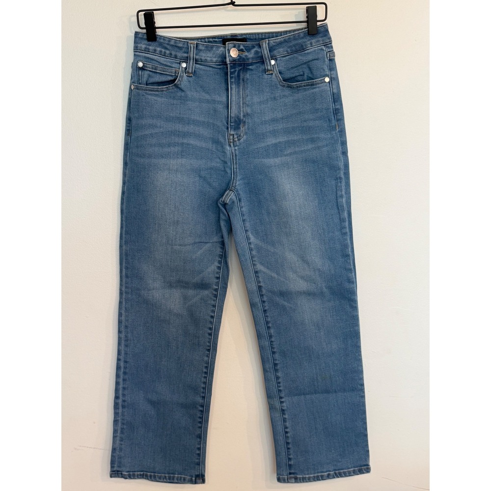 Quince Women Organic Cotton Stretch Straight Leg Jeans Medium Wash Blue Size 29